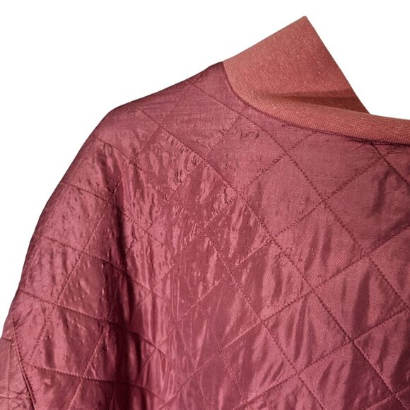 Vintage‎ Partners II Womens Quilted Bomber Jacket 2X Pink 100% Silk Vintage 80s - Picture 11 of 12